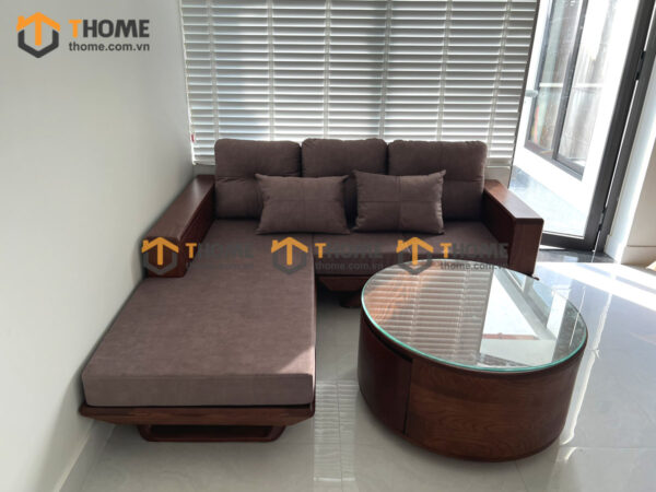 Sofa Hamilton Gỗ Sồi Tự Nhiên Chân Chéo 3 Món SFT-32SN