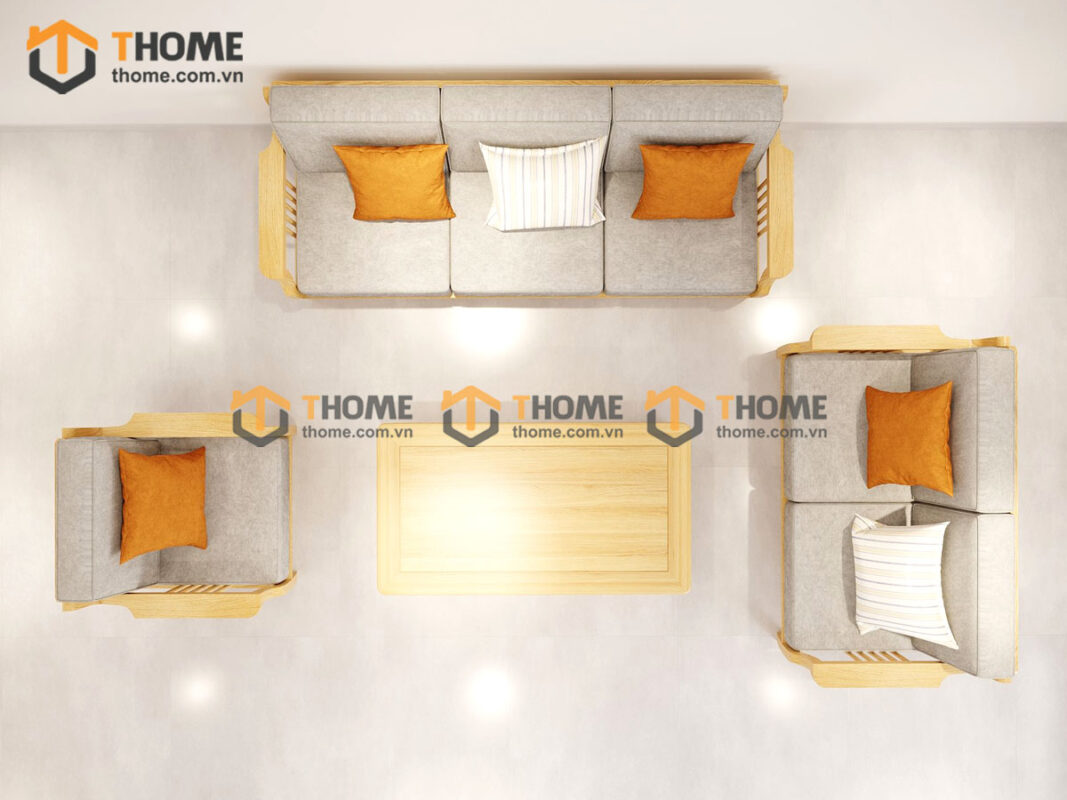 Sofa Queen Gỗ Sồi Tự Nhiên 4 Món Màu Tự Nhiên 2.15m SFT-26SN