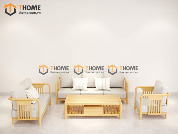 Sofa Vanix Gỗ Sồi Tự Nhiên 4 Món Màu Tự Nhiên 2.05m SFT-28SN