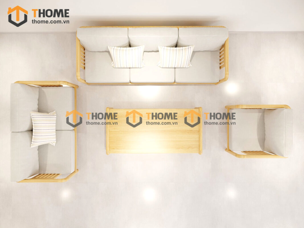 Sofa Vanix Gỗ Sồi Tự Nhiên 4 Món Màu Tự Nhiên 2.05m SFT-28SN