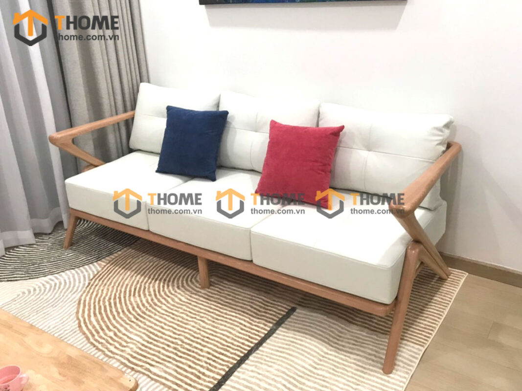 Sofa Vex Gỗ Sồi Tự Nhiên 5 Món Màu Tự Nhiên 2.0m SFT-30SN