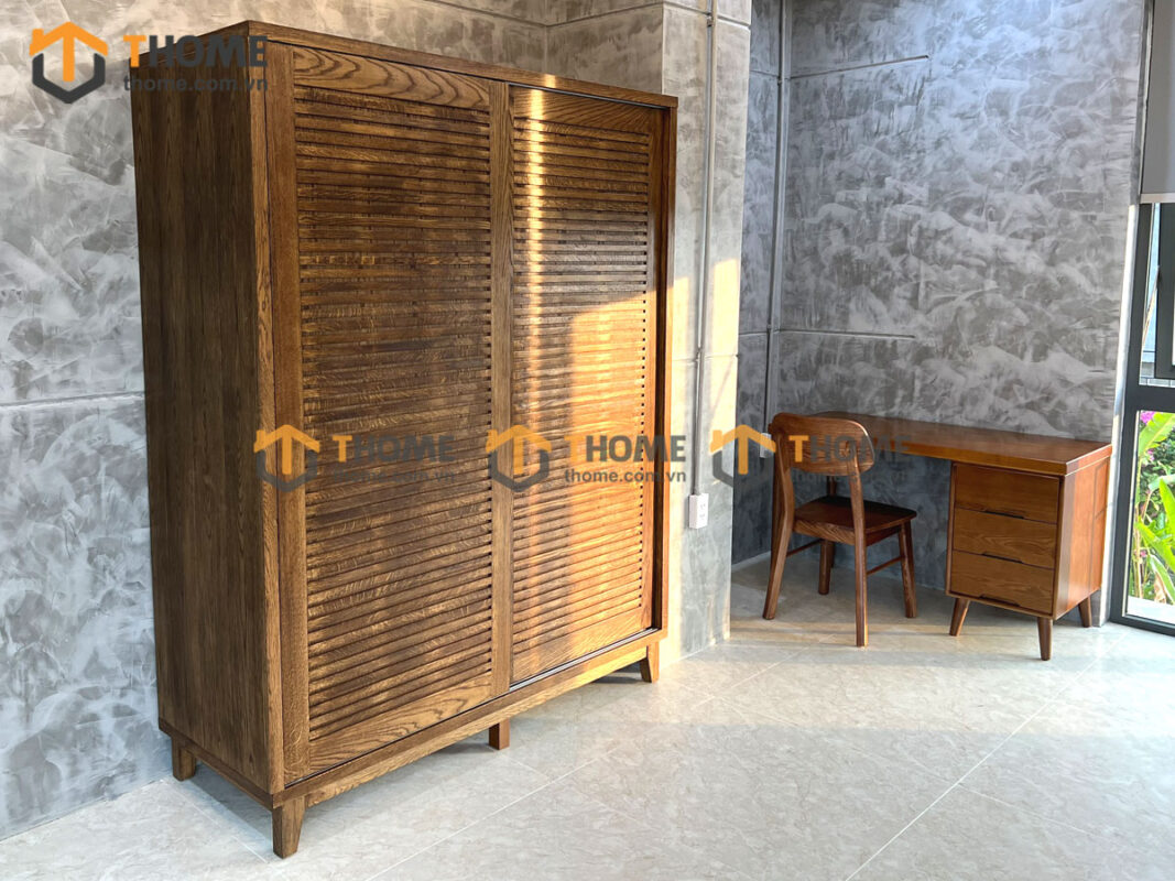 Tủ áo gỗ sồi tự nhiên thiết kế 17 TA-27SN