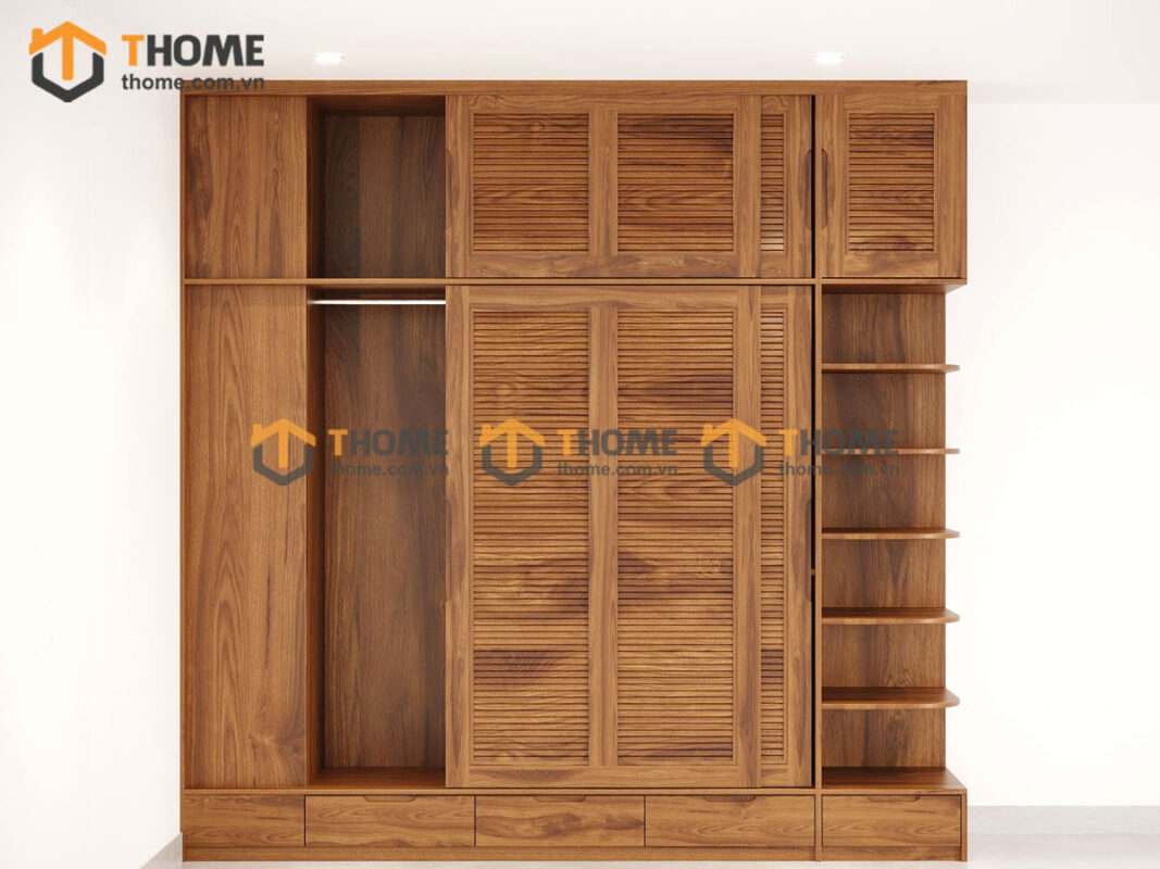 Tủ áo gỗ sồi tự nhiên thiết kế 16 TA-26SN