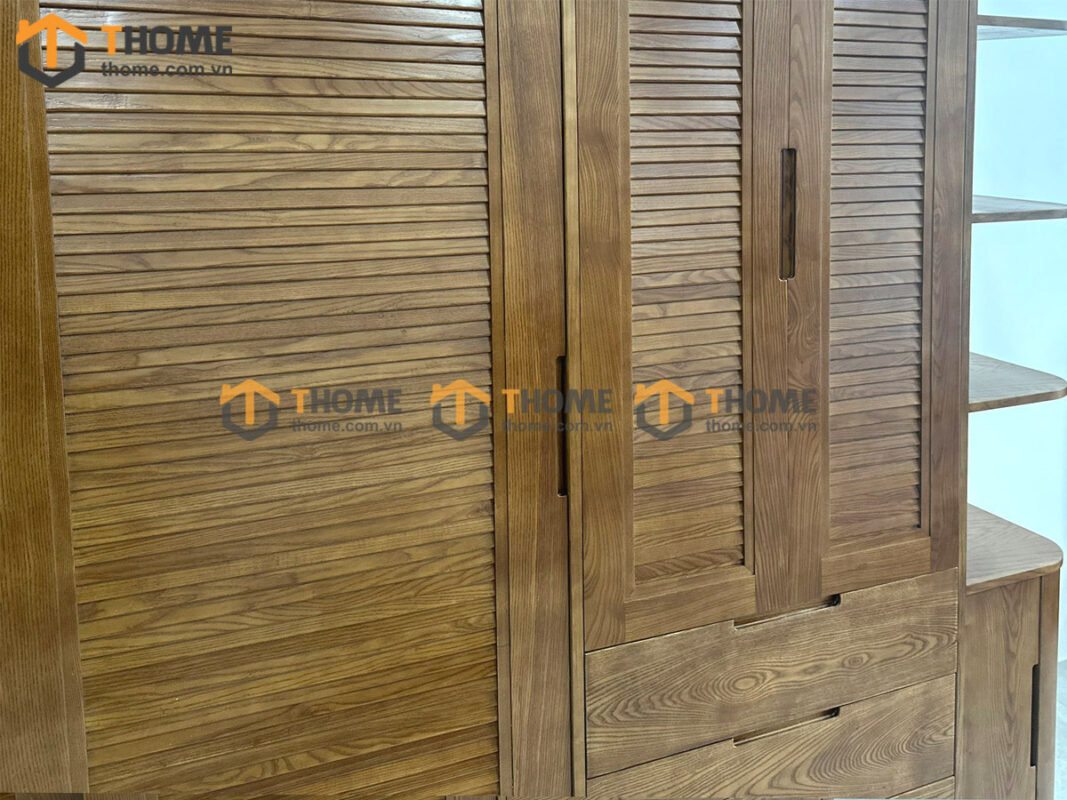 Tủ áo gỗ sồi tự nhiên thiết kế 18 TA-28SN