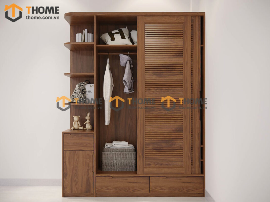 Tủ áo gỗ sồi tự nhiên thiết kế 20 TA-30SN