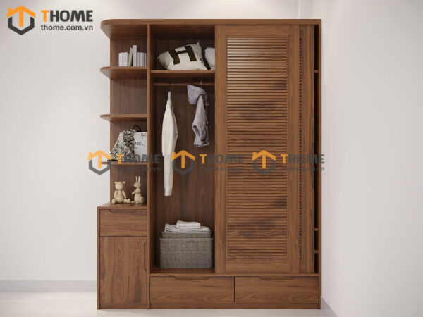 Tủ áo gỗ sồi tự nhiên thiết kế 20 TA-30SN