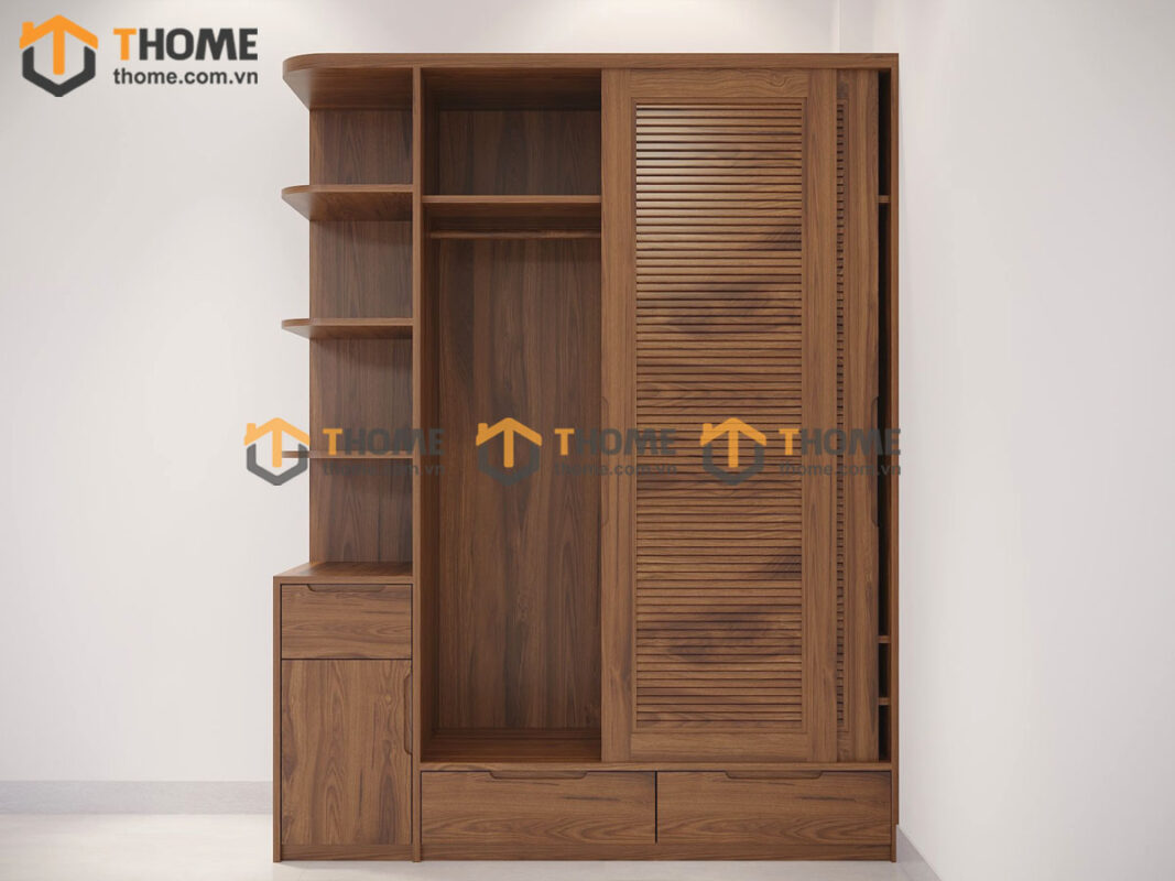 Tủ áo gỗ sồi tự nhiên thiết kế 20 TA-30SN