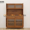 Tủ Chén Gỗ Sồi Tự Nhiên 2 Tầng 4 Cánh Lùa 2 Hộc Kéo TC2T-15SN