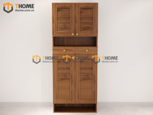 Tủ Giày Gỗ Sồi Tự Nhiên 4 Cánh Mở TG-16SN