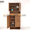 Tủ Giày Gỗ Sồi Tự Nhiên 4 Cánh Mở TG-16SN