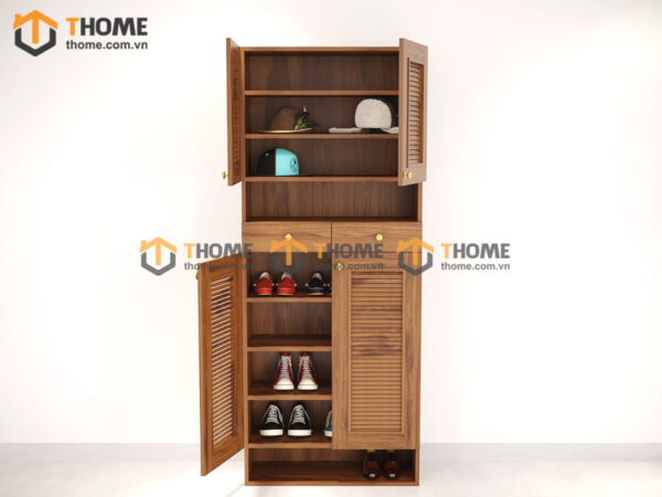 Tủ Giày Gỗ Sồi Tự Nhiên 4 Cánh Mở TG-16SN