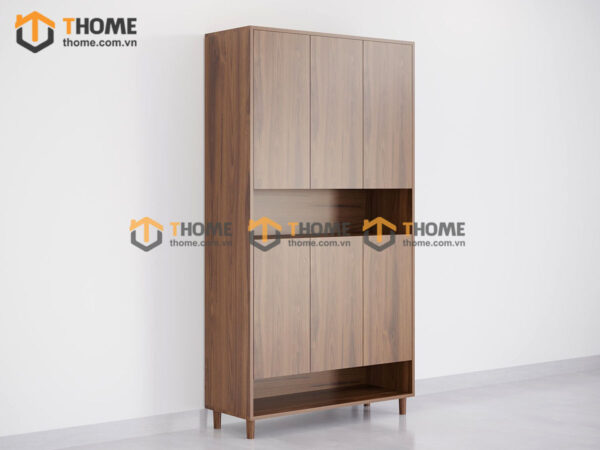 Tủ Giày Gỗ Sồi Tự Nhiên 6 Cánh Mở Gỗ Công Nghiệp TG-15CN