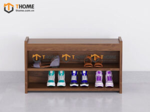 Tủ Giày Kèm Ghế Ngồi Gỗ Sồi Tự Nhiên 2 Hộc TG-14SN