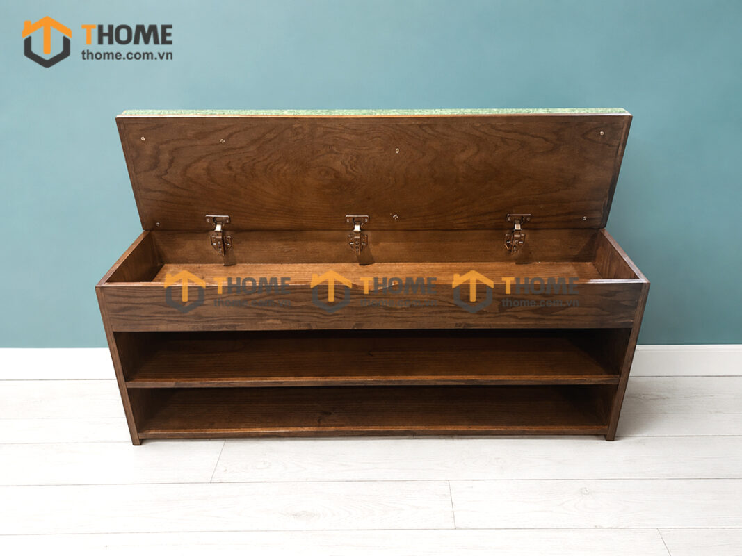 Tủ Giày Kèm Ghế Ngồi Gỗ Sồi Tự Nhiên 2 Hộc TG-14SN