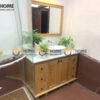 Tủ Lavabo Gỗ Sồi Tự Nhiên Có Chân 2 Cánh Mở TL-02SN