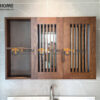 Tủ Lavabo Gỗ Sồi Tự Nhiên Có Chân 4 Cánh Mở TL-01SN