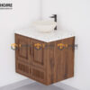 Tủ Lavabo Gỗ Sồi Tự Nhiên Treo Tường 4 Cánh Mở TL-03SN