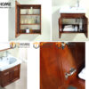 Tủ Lavabo Gỗ Sồi Tự Nhiên Treo Tường 4 Cánh Mở TL-04SN