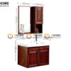 Tủ Lavabo Gỗ Sồi Tự Nhiên Treo Tường 4 Cánh Mở TL-04SN