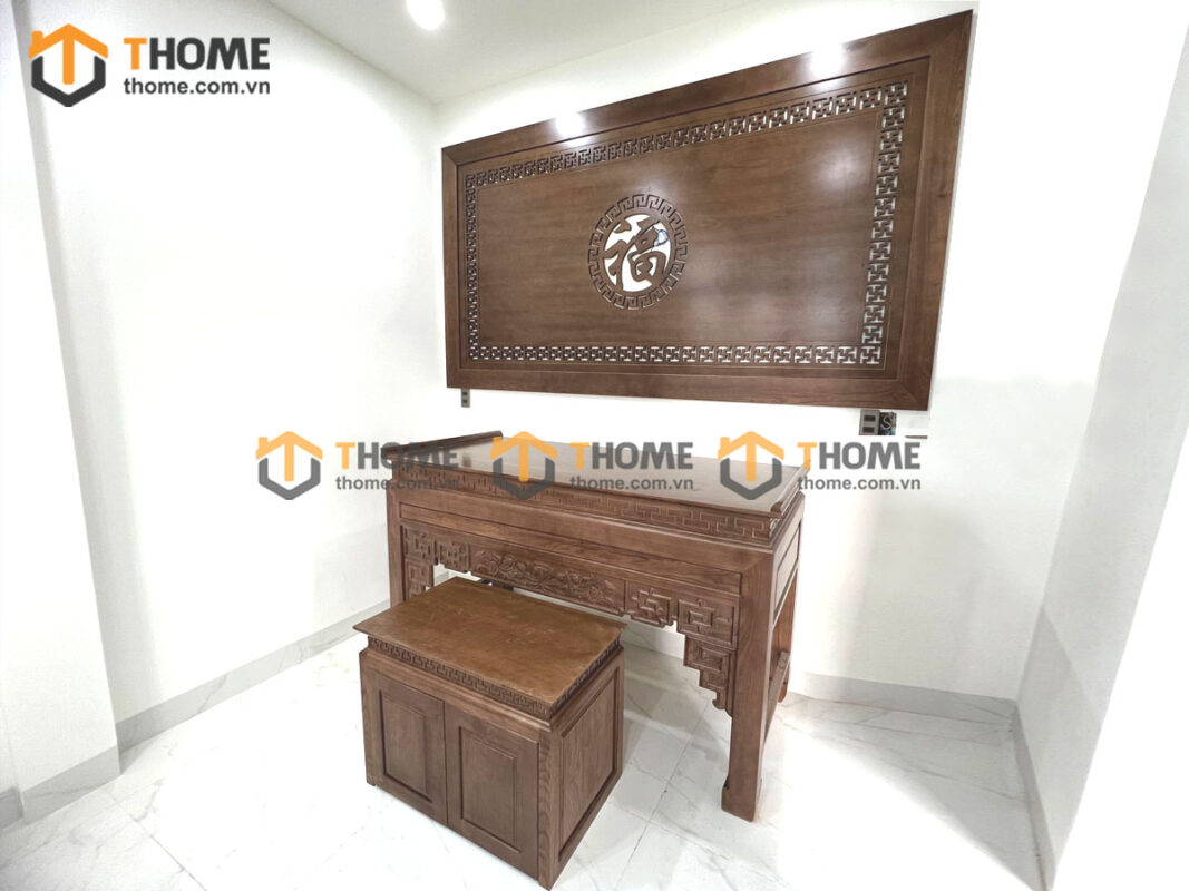 Tủ Thờ Gỗ Sồi Tự Nhiên Hoa Sen Nhiều Kích Thước Phong Thủy TT-09SN