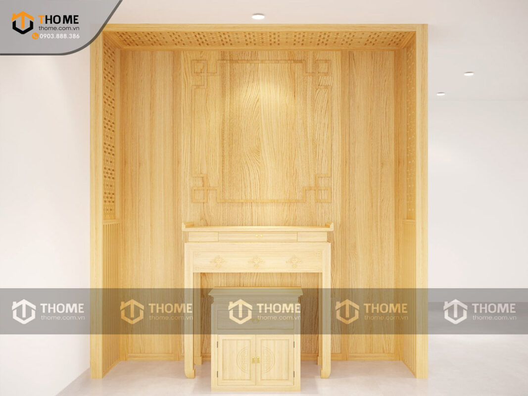 Tủ Thờ Gỗ Sồi Tự Nhiên Số 01 Nhiều Kích Thước Phong Thủy TT-04SN