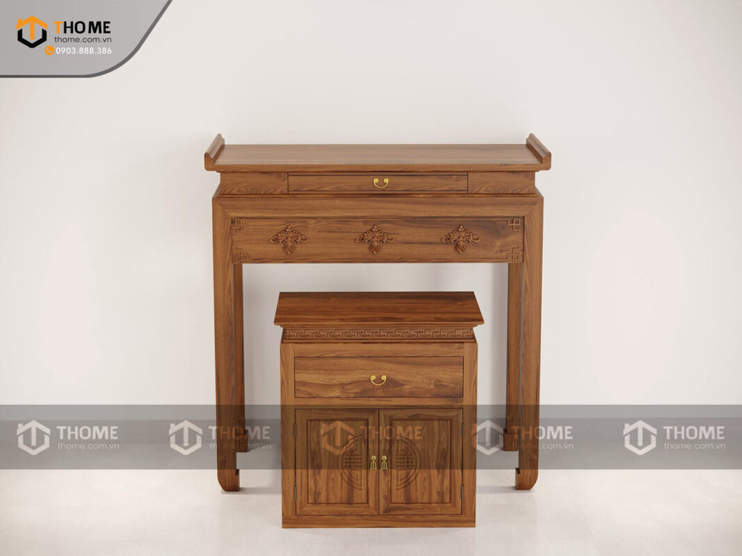 Tủ Thờ Gỗ Sồi Tự Nhiên Số 02 Nhiều Kích Thước Phong Thủy TT-05SN