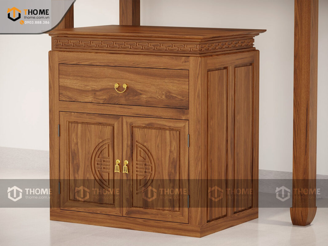 Tủ Thờ Gỗ Sồi Tự Nhiên Số 02 Nhiều Kích Thước Phong Thủy TT-05SN