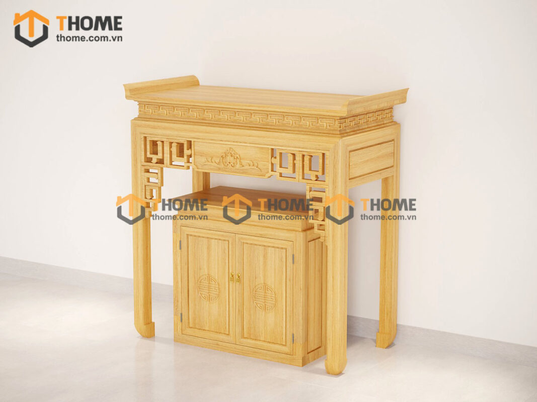 Tủ Thờ Gỗ Sồi Tự Nhiên Số 03 Nhiều Kích Thước Phong Thủy TT-06SN