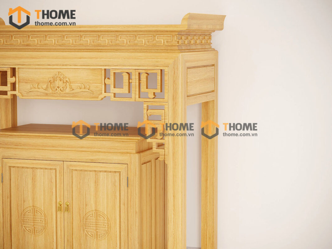 Tủ Thờ Gỗ Sồi Tự Nhiên Số 03 Nhiều Kích Thước Phong Thủy TT-06SN
