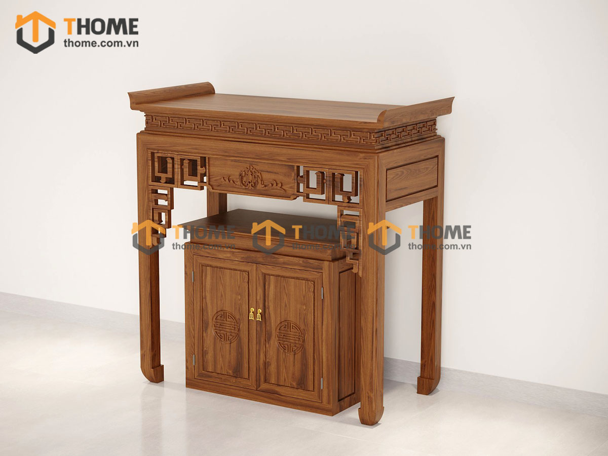Tủ Thờ Gỗ Sồi Tự Nhiên Số 04 Nhiều Kích Thước Phong Thủy TT-07SN