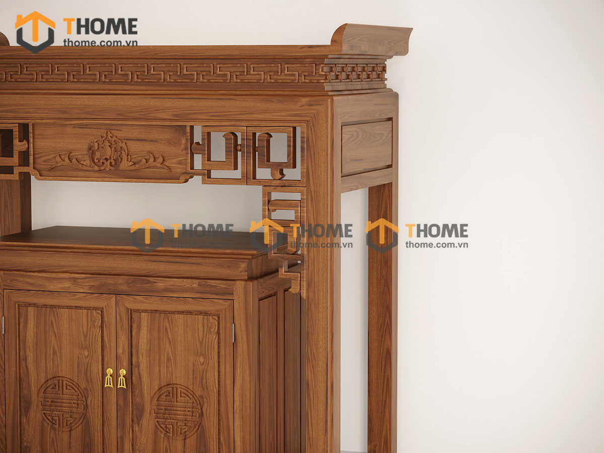 Tủ Thờ Gỗ Sồi Tự Nhiên Số 04 Nhiều Kích Thước Phong Thủy TT-07SN