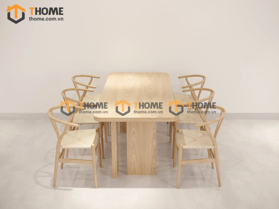 Bộ Bàn Ăn Cano 4 Chân Vuông 6 Ghế (Nhiều Mẫu Ghế) Nhập Khẩu BBA6-43SN