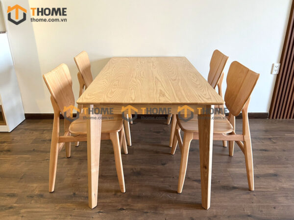 Bộ Bàn Ăn Capri 4 Ghế (Nhiều Mẫu Ghế) Gỗ Sồi Tự Nhiên BBA4-09SN