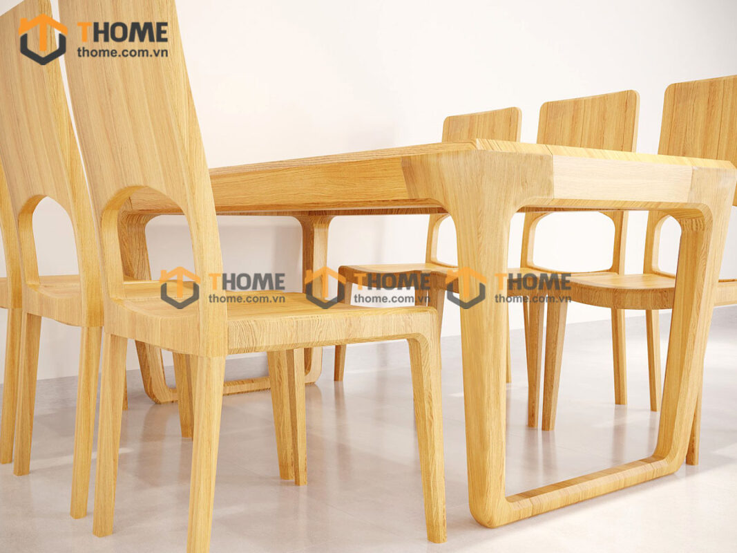 Bàn ăn gỗ sồi tự nhiên Armani màu tự nhiên BAMG-27SN