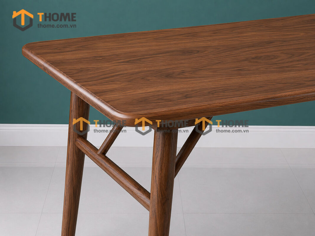 Bàn Ăn Gỗ Sồi Tự Nhiên Sunrsie Chân Nhện Màu Óc Chó BAMG-29SN