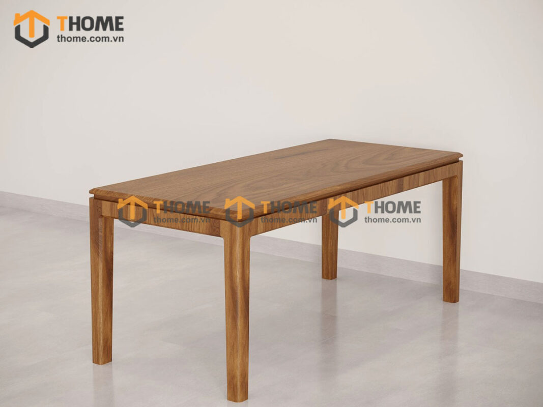Bàn ăn gỗ sồi tự nhiên Lux màu óc chó BAMG-26SN