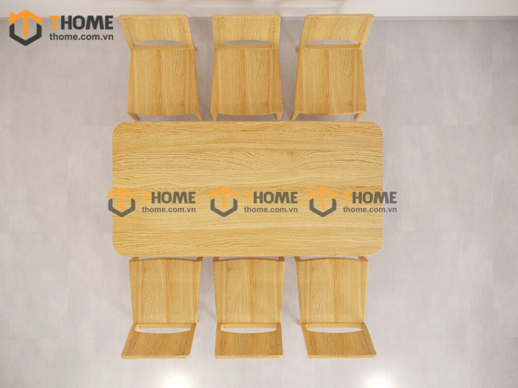 Bàn ăn gỗ sồi tự nhiên OP màu tự nhiên BAMG-28SN