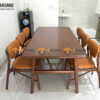 Bộ Bàn Ăn Luca Chân Chữ H 6 Ghế (Nhiều Mẫu Ghế) Gỗ Sồi Tự Nhiên BBA6-44SN