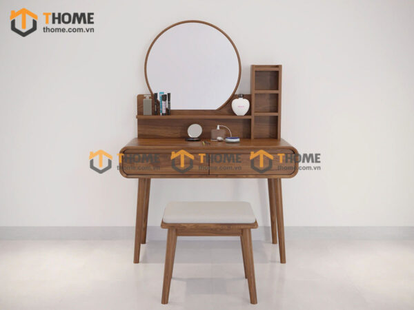 Bàn Trang Điểm Gỗ Sồi Tự Nhiên Nova Kệ Hộp Đứng BTD-15SN