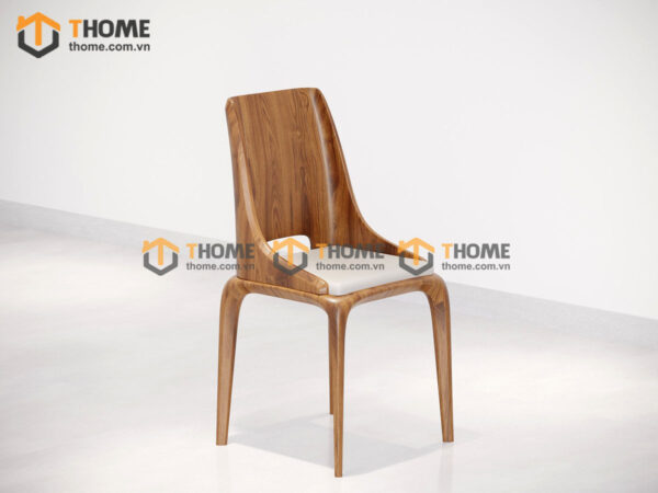 Ghế ăn gỗ sồi tự nhiên mặt nệm Cleo màu óc chó GHEMN-47SN