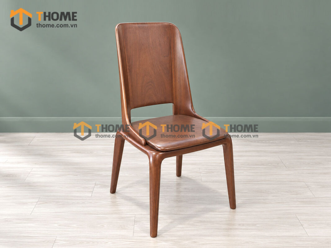Ghế Ăn Gỗ Sồi Tự Nhiên Mặt Nệm Cleo Màu Óc Chó GHEMN-47SN