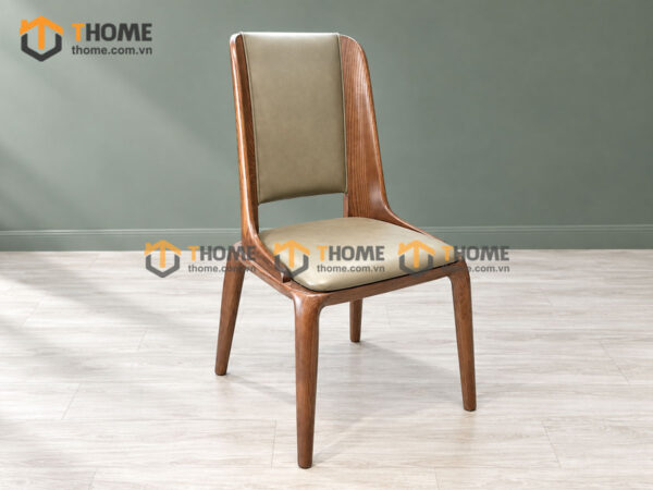 Ghế Ăn Gỗ Sồi Tự Nhiên Mặt Nệm Cleo Màu Óc Chó GHEMN-47SN