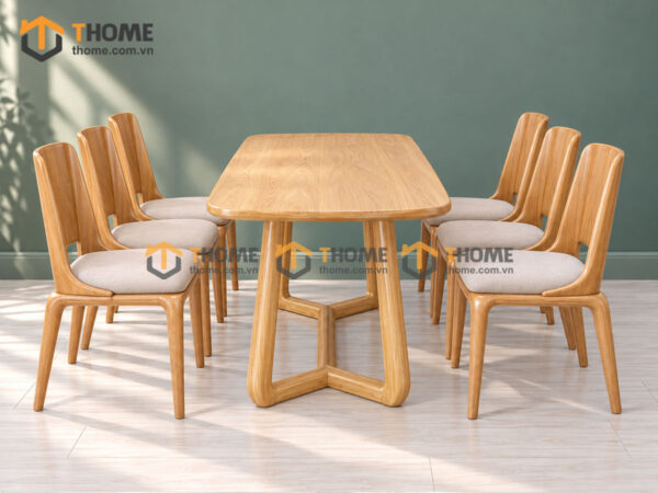 Ghế Ăn Gỗ Sồi Tự Nhiên Mặt Nệm Cleo Màu Tự Nhiên GHEMN-46SN