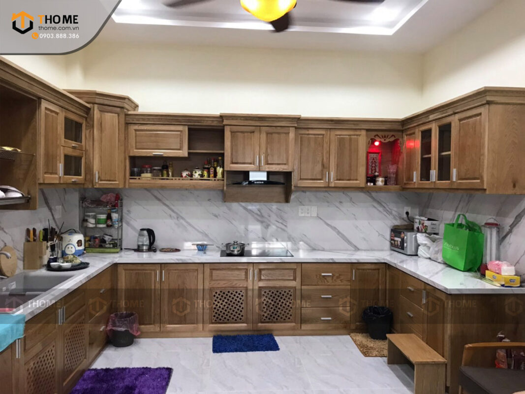 Mẫu Cánh Tủ Bếp Soi Gỗ Sồi Tự Nhiên CANHTU-05BEP