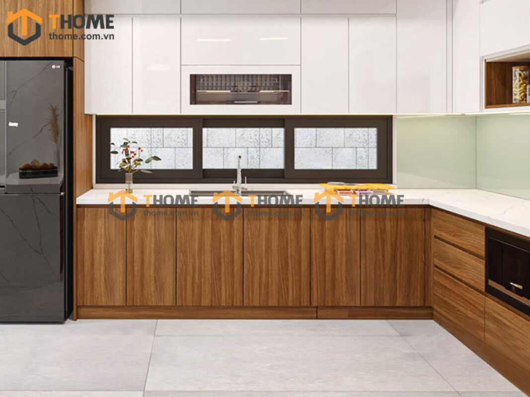 Mẫu Cánh Tủ Bếp Kín Gỗ Sồi Tự Nhiên CANHTU-08BEP