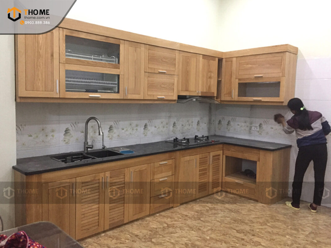Mẫu Cánh Tủ Bếp Soi Gỗ Sồi Tự Nhiên CANHTU-07BEP