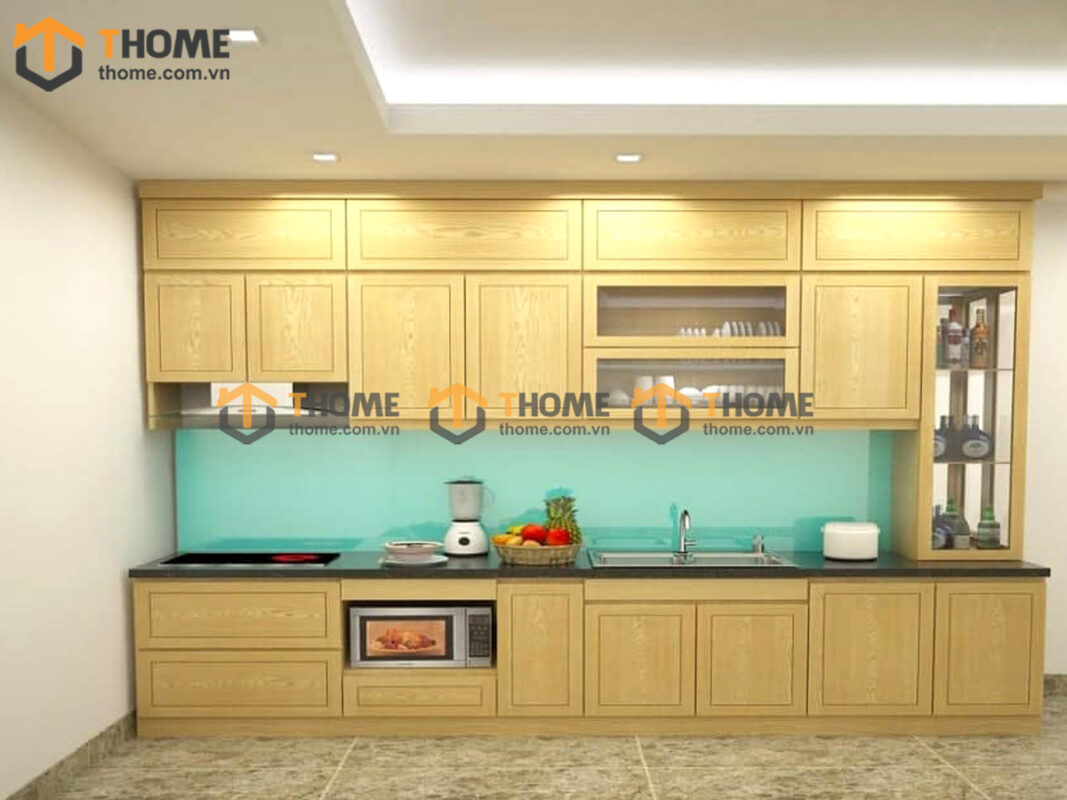 Mẫu Cánh Tủ Bếp Soi Gỗ Sồi Tự Nhiên CANHTU-02BEP