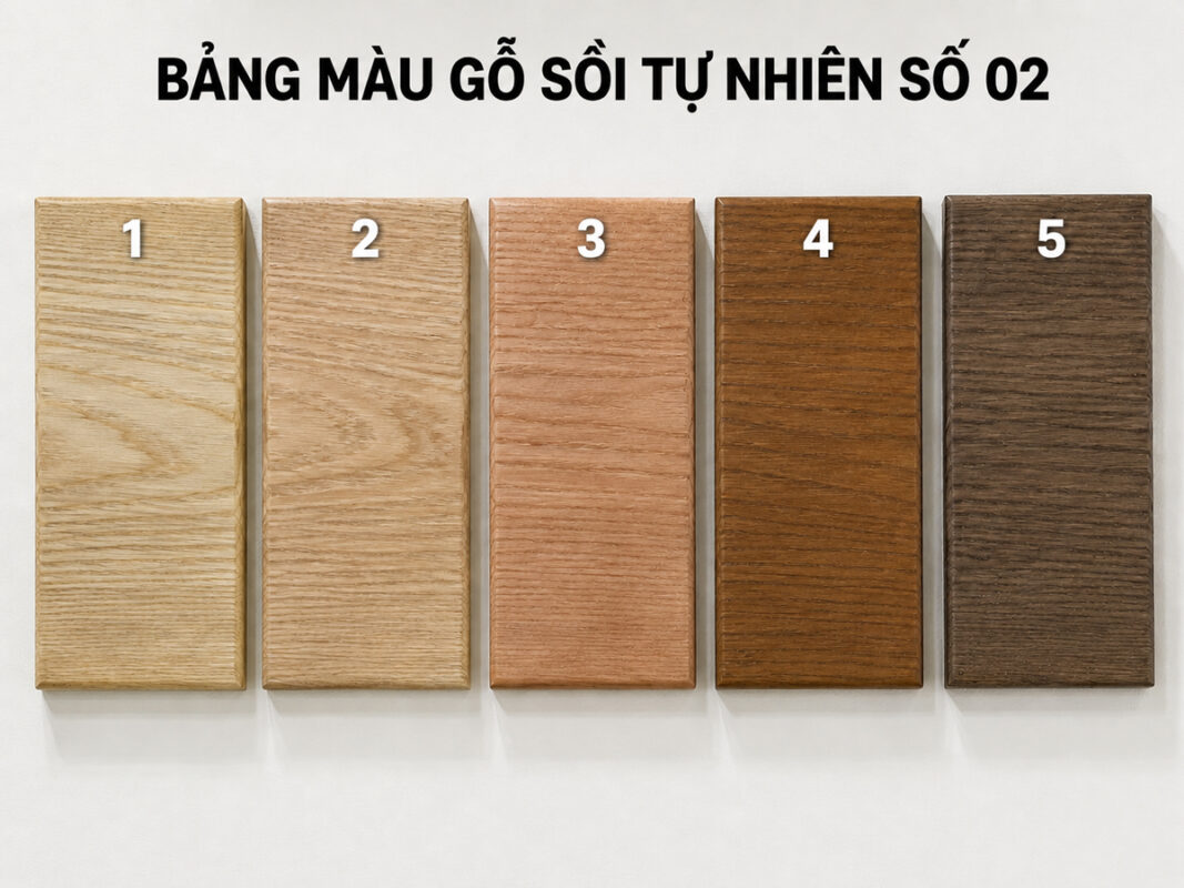 Màu Catalogue Pu Gỗ Sồi Tự Nhiên MAUGO-04SN