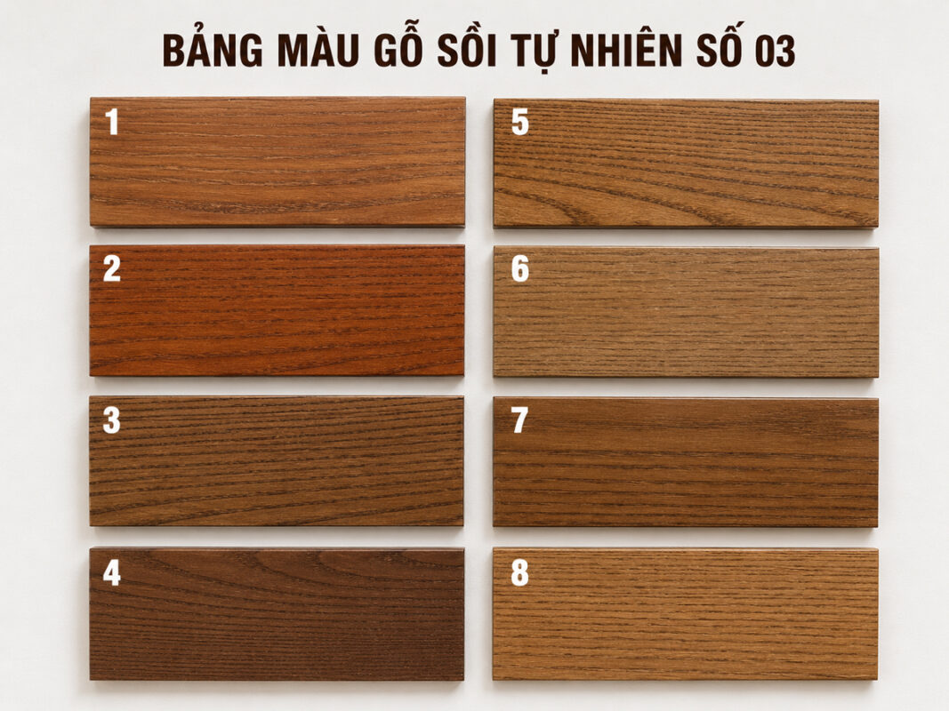 Màu Catalogue Pu Gỗ Sồi Tự Nhiên MAUGO-04SN
