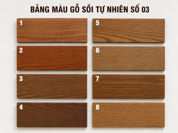 Màu Catalogue Pu Gỗ Sồi Tự Nhiên MAUGO-04SN
